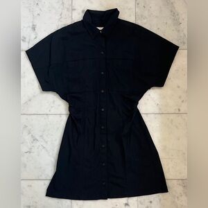 Abercrombie & Fitch Black Button-Front Shirt Dress